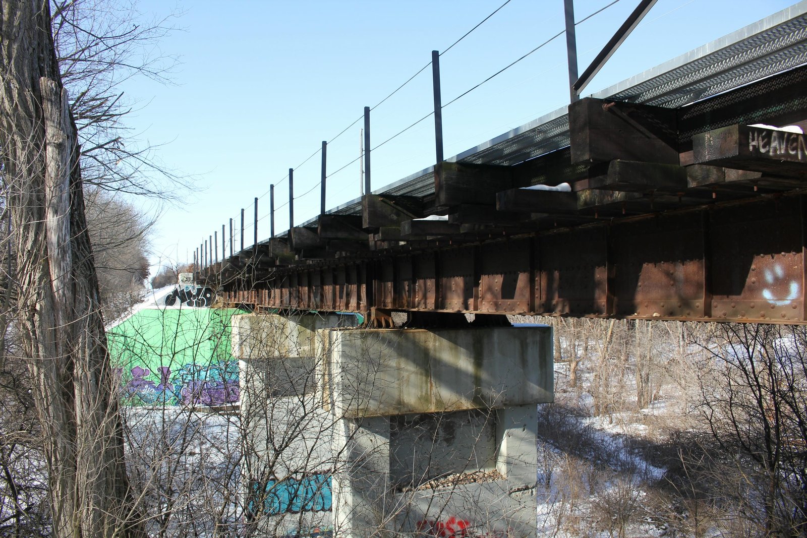 Looking west